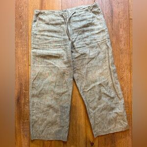 Vintage Eileen Fisher Linen Trousers Heathered Hip Pockets / small